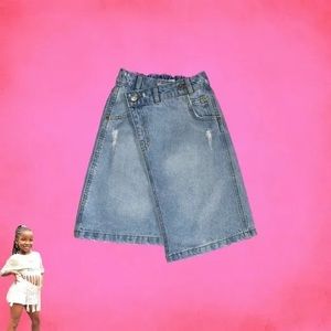 ZARA Short/Long Denim Wrap Skirt